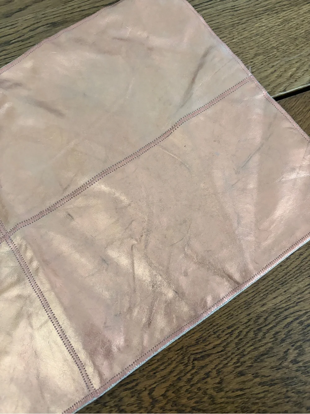 14”x26” Copper Rose Gold Faux Leather Pillow Cushion Cover